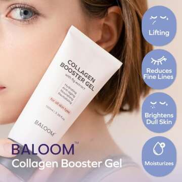 BALOOM Collagen Booster Gel Serum for Korean Skin Care & Microcurrent Face Massagers, Filled With Co...