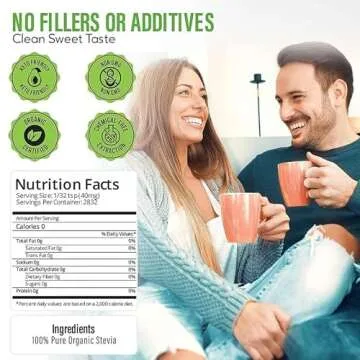 Stevia Select Organic Stevia Powder - Sugar Free Plant Based Stevia Sweetener Non GMO Pure Stevia Extract - Sugar Substitute No Fillers Zero Calorie 4 Oz