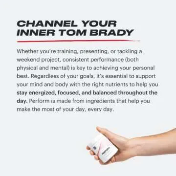 TB12 Perform - Premium Performance Supplement with Mango Leaf, Sceletium, Rhodiola, and Ashwagandha to Promote Steady Energy, Aid Focus and Cognitive Function, and Support Mood and Stress