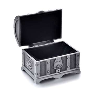 REINDEAR Vintage Pewter Tooth Fairy Treasure Chest Box