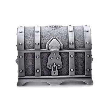 REINDEAR Vintage Pewter Tooth Fairy Treasure Chest Box