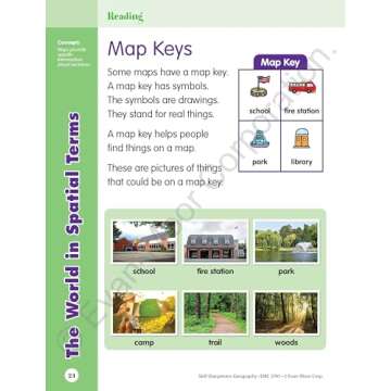 Evan-Moor Skill Sharpeners: Geography, Grade 1 Activity Book - Supplemental At-Home Resource Geography Skills Workbook