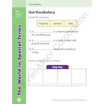 Evan-Moor Skill Sharpeners: Geography, Grade 1 Activity Book - Supplemental At-Home Resource Geography Skills Workbook