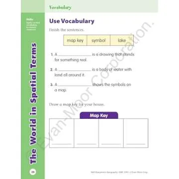 Evan-Moor Skill Sharpeners: Geography, Grade 1 Activity Book - Supplemental At-Home Resource Geography Skills Workbook