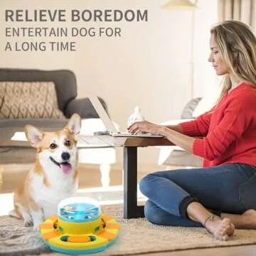 Aluckmao Dog Puzzle - Dog Food Puzzles Toy Feeder, Treat Puzzle Toys for Dogs (Push)