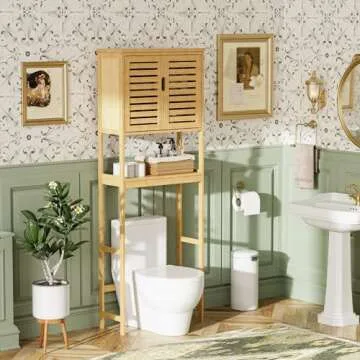Stylish SMIBUY Bathroom Over The Toilet Storage Cabinet