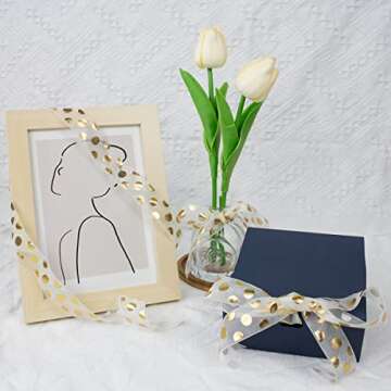 Sewhick Gold Polka Dot Ribbon - Perfect for Gift Wrapping