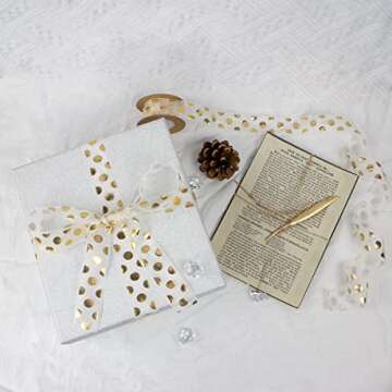 Sewhick Gold Polka Dot Ribbon - Perfect for Gift Wrapping