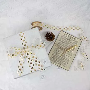 Sewhick Gold Polka Dot Ribbon - Perfect for Gift Wrapping