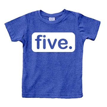 Unique 5th Birthday Shirt for Boys - Charcoal Blue - Perfect Gift