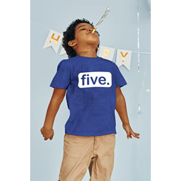 5th Birthday Shirt for Boys - Charcoal Blue Gift
