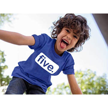 5th Birthday Shirt for Boys - Charcoal Blue Gift