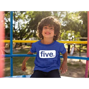 5th Birthday Shirt for Boys - Charcoal Blue Gift