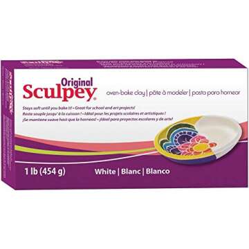 Original Sculpey Sculpting Compound White Oven-Bake Clay - Great for School and Art Projects - 1 Lb,...