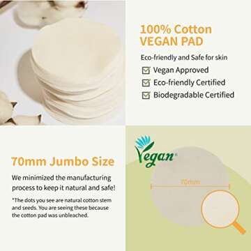 numbuzin No.3 Toner Pads | Radiance Glowing Jumbo Essence Pad | Clear Glass Skin, Texture Care | Biodegradable Vegan Pads, Fermented Ingredients, Niacinamide | 70 pads/5.07 fl. oz.