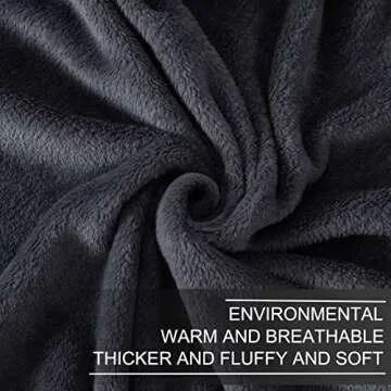 Fleece Blanket Queen Size for All Season 350GSM - Premium Lightweight Anti-Static Throw for Queen/Full Size Bed Extra Soft Brush Fabric Warm Sofa Thermal Blanket 90" x 90"(Dark Gray Queen)