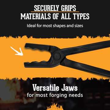 Universal Wolf Jaw Blacksmith Tongs (16", Black)