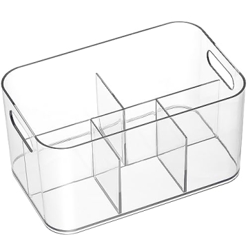 2 Pack Clear Plastic Bin for Multiuse Organization Solutions