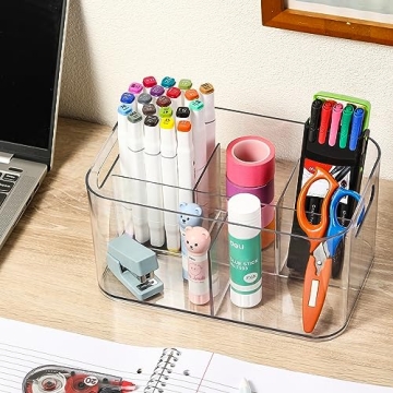 2 Pack Clear Plastic Bin for Multiuse Organization Solutions