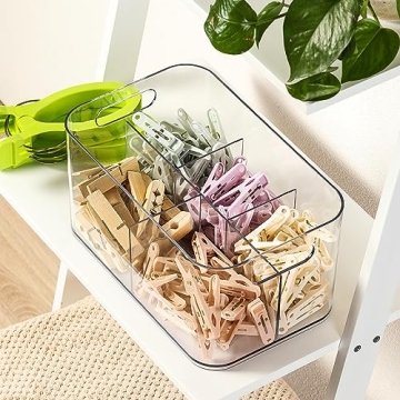 2 Pack Clear Plastic Bin for Multiuse Organization Solutions