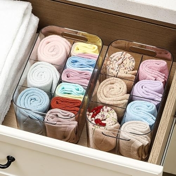 2 Pack Clear Plastic Bin for Multiuse Organization Solutions