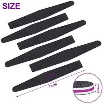 12pcs Nail File,100/180 Grit Double Sided Nail Files, Jumbo Size Nail Files and Buffers for Acrylic Nails Natural Nails, Professional Manicure Tools for Home and Salon