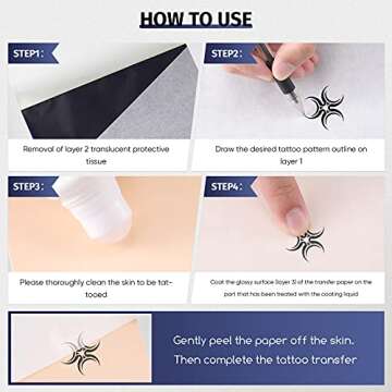 Tattoo Practice Skin and Transfer Paper Kit for Artists