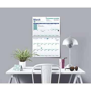 2024 Big Grid Family Wall Calendar with Stickers