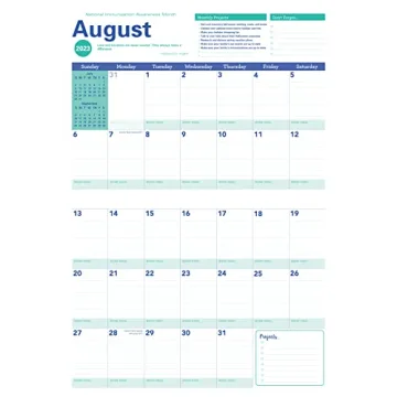 2024 Big Grid Family Wall Calendar with Stickers