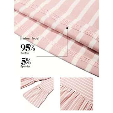 Ecavus Casual Maternity Top Striped 3/4 Sleeve Shirt