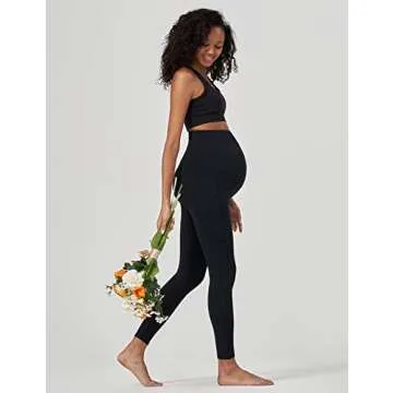 Enerful Women's Maternity Workout Leggings with Pockets