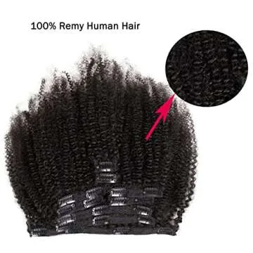 SAGA QUEEN Afro Kinky Curly Clip In Hair Extensions - 120g, 8pcs, 18clips, 16-inch