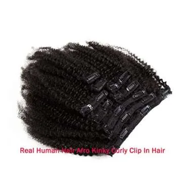 SAGA QUEEN Afro Kinky Curly Clip In Extensions 120g