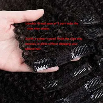 SAGA QUEEN Afro Kinky Curly Clip In Extensions 120g