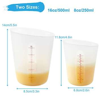 6PCS Silicone Measuring Cups - Perfect for Cooking and Crafts