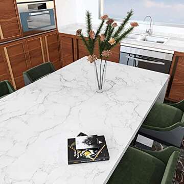 Decotalk Marble Contact Paper Marble Wallpaper Peel and Stick Marble Countertop Contact Paper Waterp...