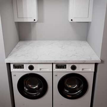 Decotalk Marble Contact Paper Marble Wallpaper Peel and Stick Marble Countertop Contact Paper Waterproof Matte White Marble Contact Paper for Kitchen Counter Removable Wallpaper Vinyl Marble 12"x120"