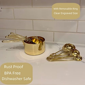 Elegant LYFJXX Gold Measuring Cups and Spoons Set