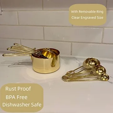 Elegant LYFJXX Gold Measuring Cups and Spoons Set