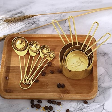 Elegant LYFJXX Gold Measuring Cups and Spoons Set