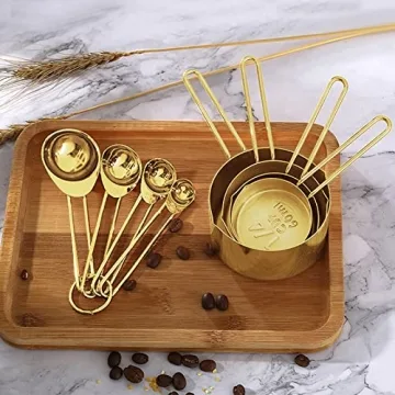 Elegant LYFJXX Gold Measuring Cups and Spoons Set