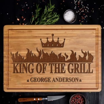 Personalized Grilling Gifts for Men - Custom Cutting Board BBQ Grilling Gifts for Him, Dad, Father i...