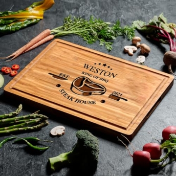Personalized Grilling Gifts for Men - Custom Cutting Board BBQ Grilling Gifts for Him, Dad, Father in Law | Perfect Men's Christmas Gifts 2024