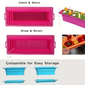 Zenprep Extra Large Bamboo Cutting Board With Containers (Set Of 3) - Over The Sink Chopping Board With Collapsible Strainer - Meal Prep Station For Meat, Cheese And Vegetable (15x20in) (Teal)