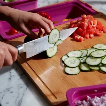 Zenprep Extra Large Bamboo Cutting Board With Containers (Set Of 3) - Over The Sink Chopping Board With Collapsible Strainer - Meal Prep Station For Meat, Cheese And Vegetable (15x20in) (Teal)
