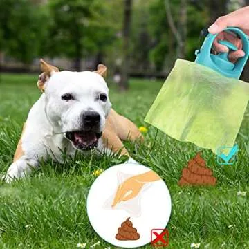 petizer Portable Dog Poop Scooper, Sanitary Dog Waste Picker Upper with Bag Dispenser, Convenient Pet Waste Cleaner for Dog Walkers, Attachable to Dog Leash, Harness or Waist, with 15 Bags Attachment
