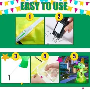 Shappy 6 ft Huge Mardi Gras Inflatable Decoration Inflatable Alligator with Crown Necklace Built in LED Lights Blow up Alligator for Mardi Gras Yard Garden Outdoor Decoration(Alligator,6 ft)