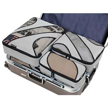Bagail 6 Set Packing Cubes,3 Various Sizes Travel Luggage Packing Organizers(Grey)
