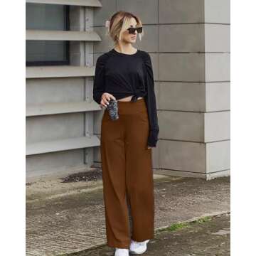 Promover Wide Leg Sweatpants for Women Yoga Pants with Pockets for Tall Women Full Length Dress Pant...