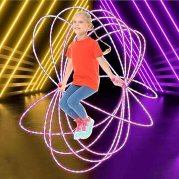 Light Up Jump Rope, LED Jump Rope for Kids Girls Women Jumping Fitness, Tangle-Free Jumping Rope wit...
